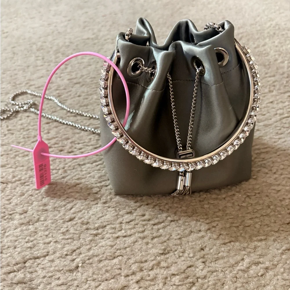 Jimmy Choo bon bon satin bucket handbag - Picture 5 of 15